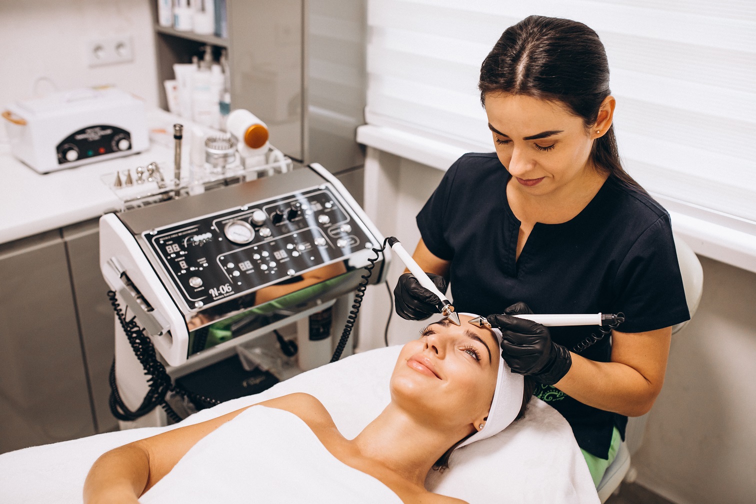 Woman making beauty procedures at a beauty salon